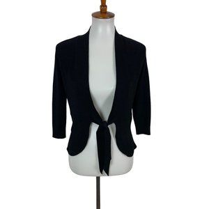 White House Black Market Cardigan Small Black Tie Front